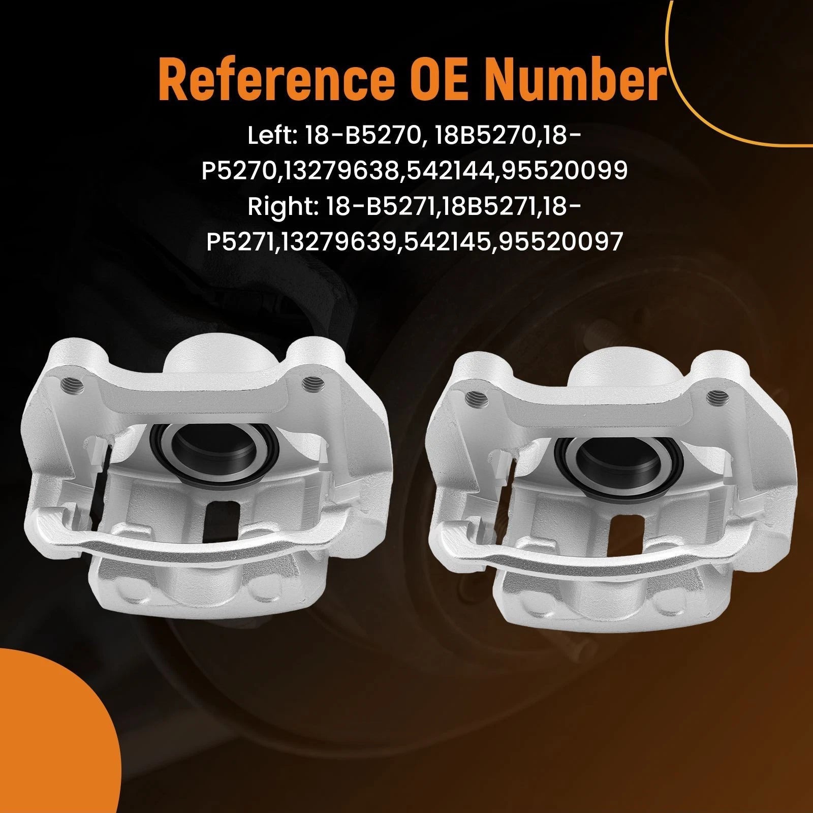 Front Disc Brake Calipers w/ Brackets for Buick Regal/Cascada (2011–2019)
