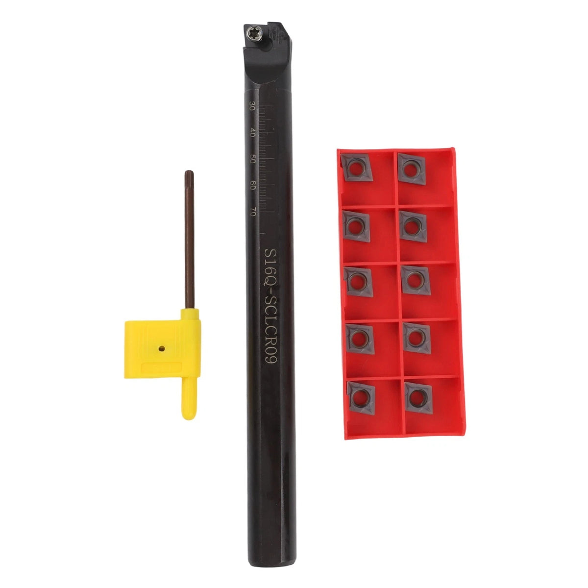16mm S16Q-SCLCR09 Boring Bar Turning Tool Lathe Holder with 10 Inserts