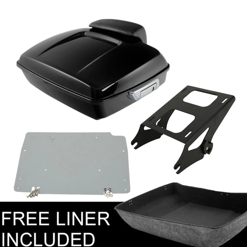 Chopped Trunk Mount Rack Base Plate Backrest Pad for Harley Touring (2014–2023)