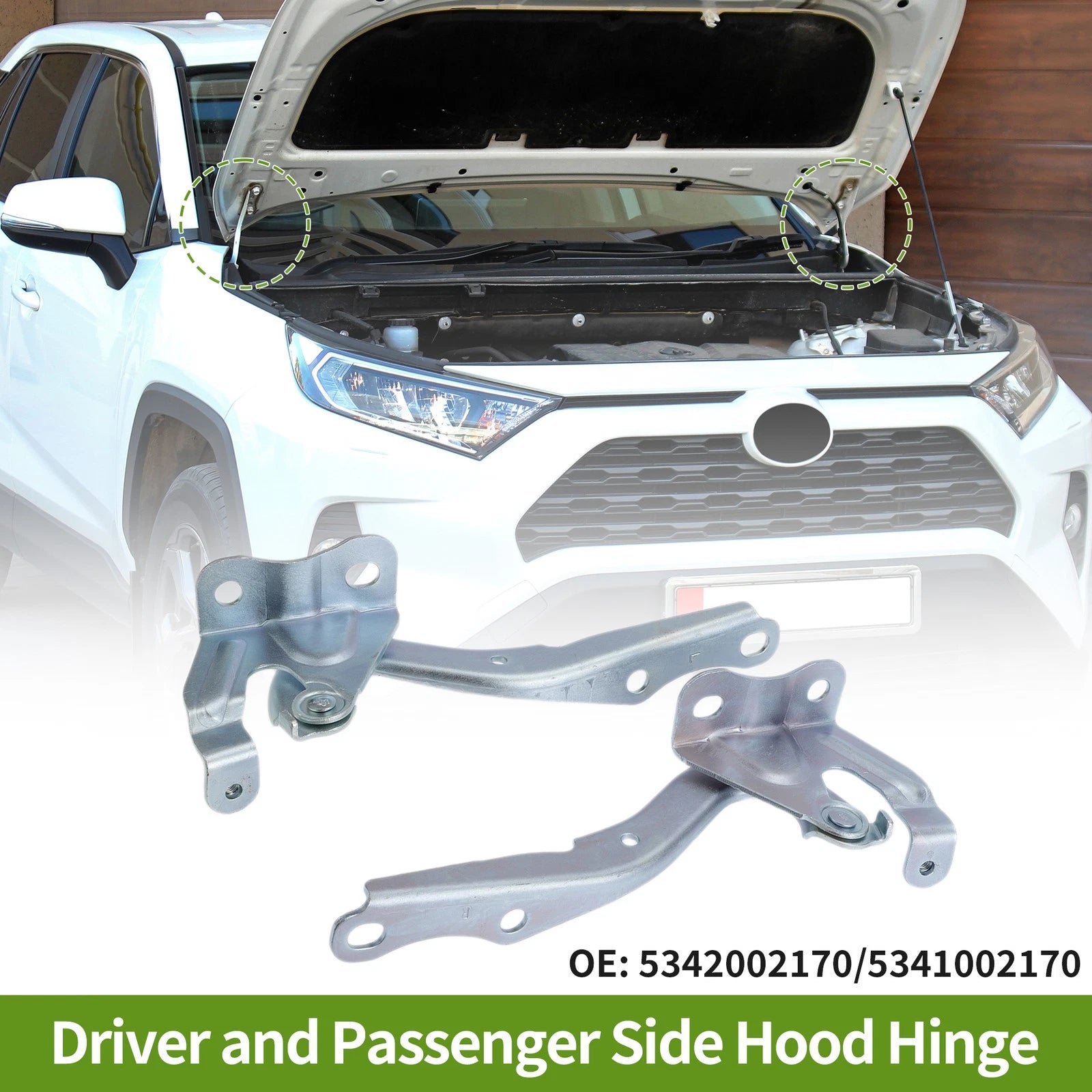 Hood Hinge Set OEM Replacement for Toyota Corolla 2009–2013 Front Pair