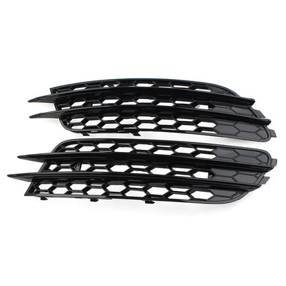 Black Honeycomb Front Bumper Fog Light Grille Cover for Audi A6 C7 (2012–2015)