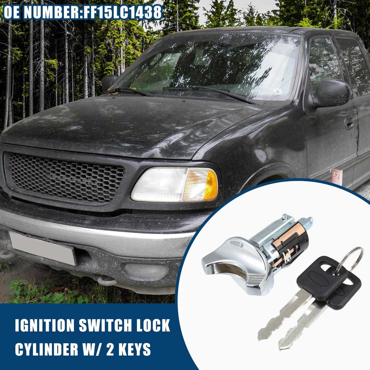 Ignition Switch Starter with Keys for Ford F-350 (1992–1996)