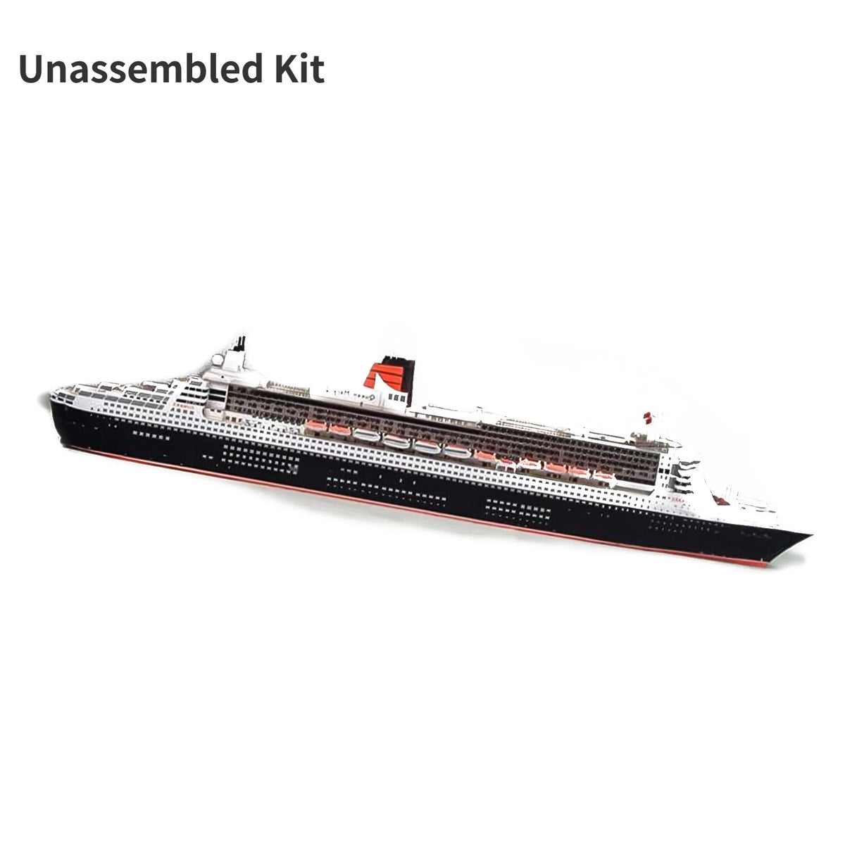 3D Paper Boat Model Kit for Queen Mary II Cruise Liner (1:400 Scale)