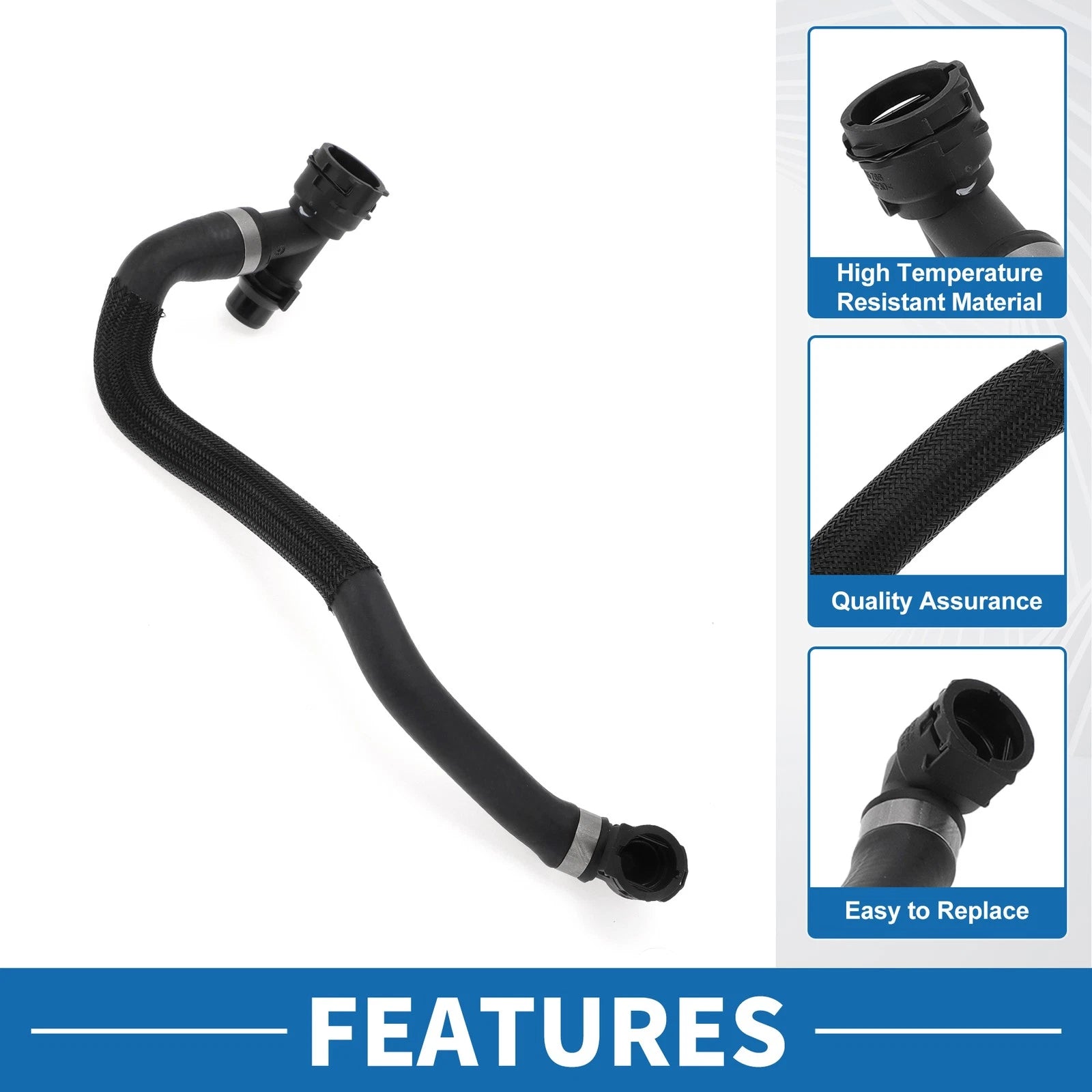 Engine Radiator Hose Replacement for BMW 230i 2.0L (2017–2020) Rubber Black