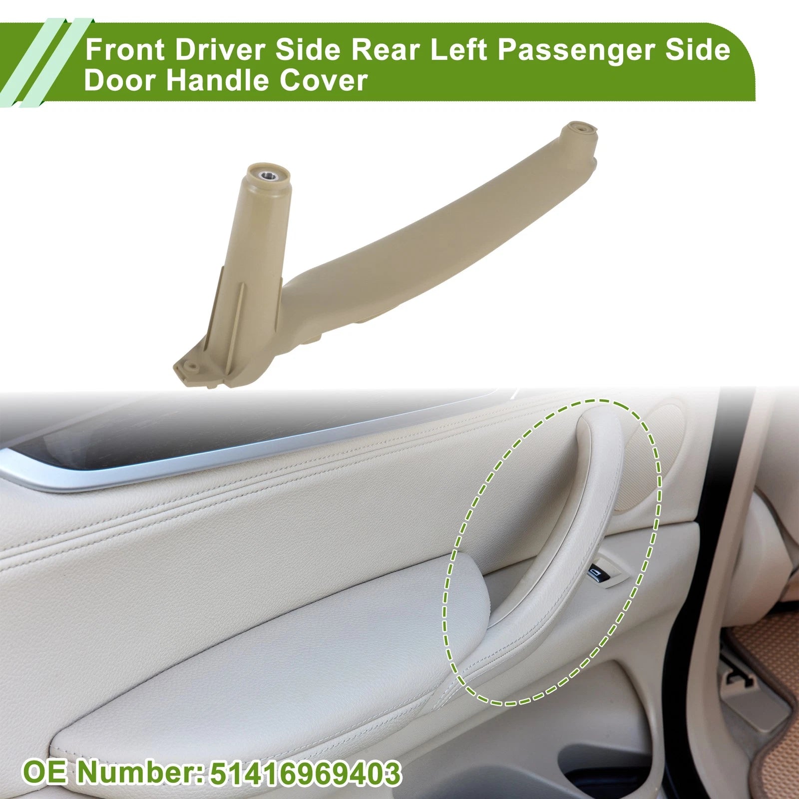Door Panel Handle Pull Trim Cover Replacement for BMW X5 E70 (2008–2013)