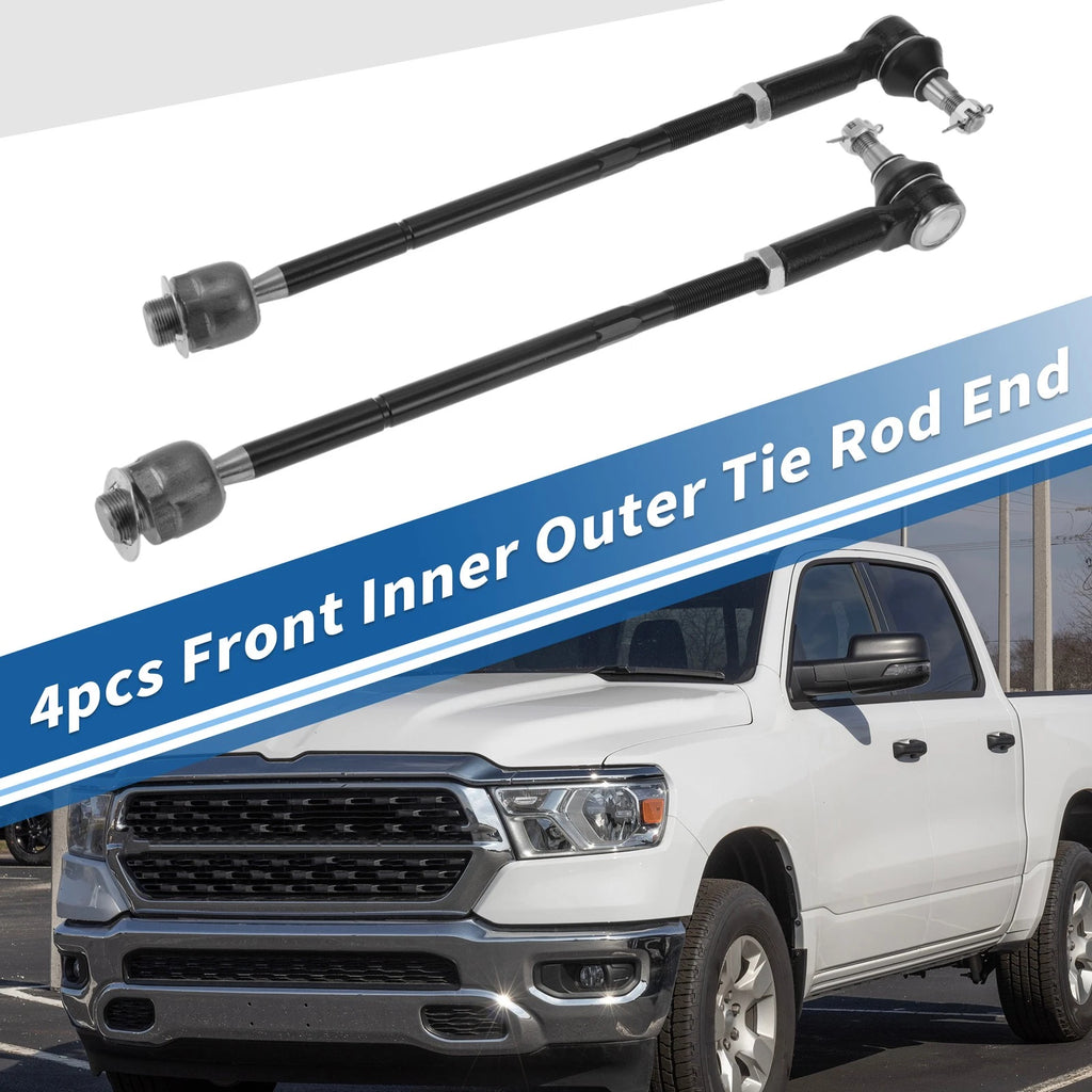 4pc Front Inner Outer Tie Rod End Link for Dodge Ram 1500 (2011–2015)