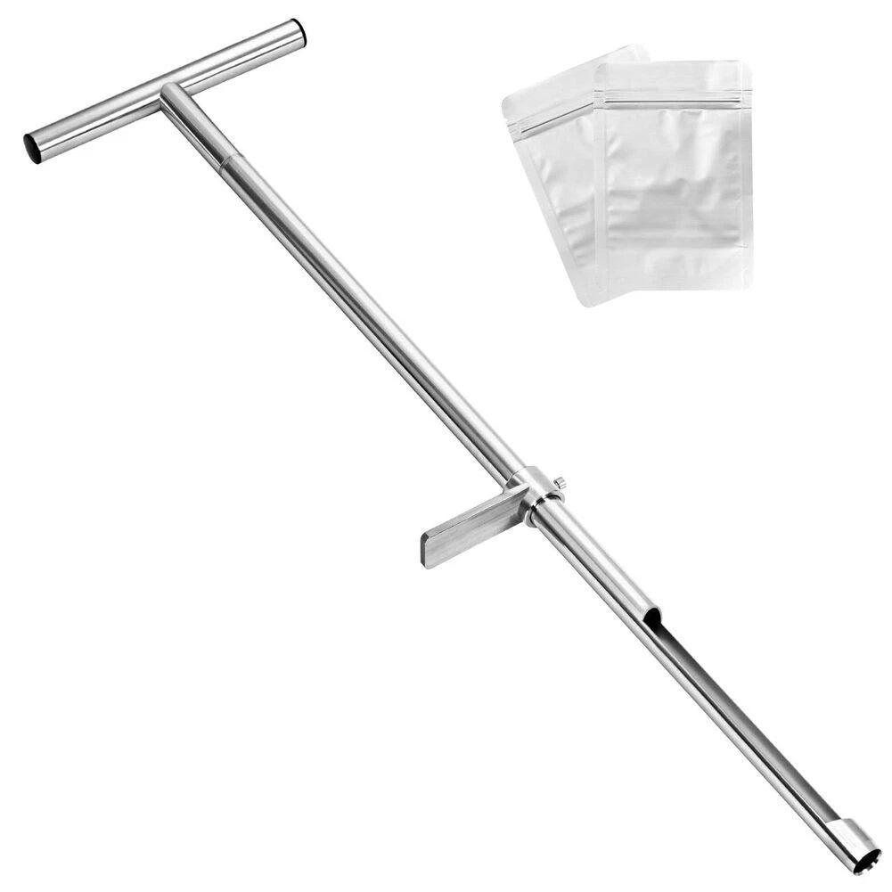 T-Handle Soil Probe for Easy Assembly with Foot Pedal Operation