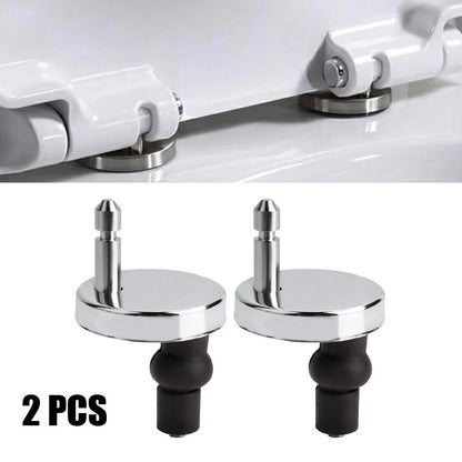 2X Heavy Duty Toilet Seat Hinges Black & Silver Quick Release