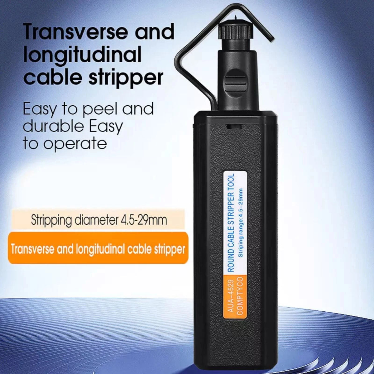 Round Optical Fiber Cable Stripper 4.5-29mm Slitter (1PCS)