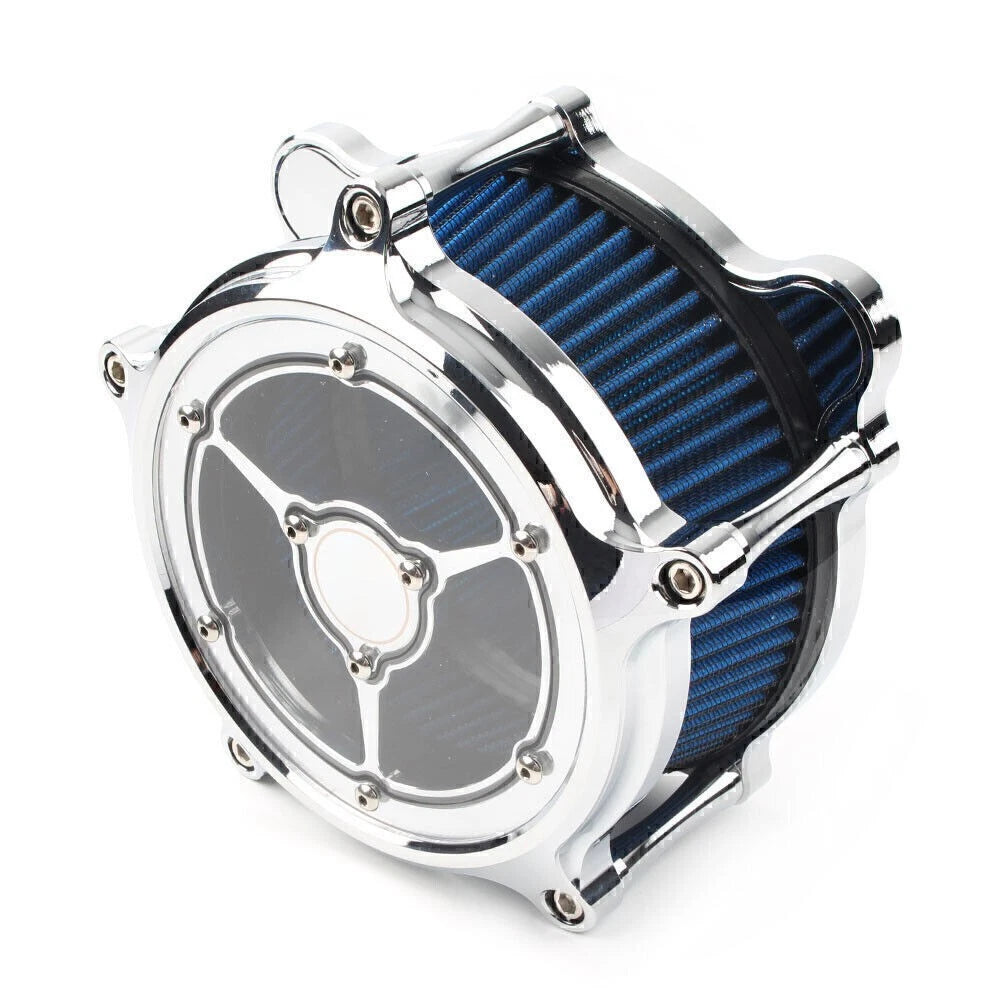 Air Cleaner Intake Filter for Harley Dyna Softail Touring Glide (Chrome)