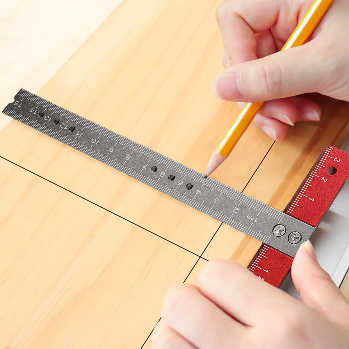 T Shaped Square Measurement Tool in Aluminum Alloy for Home Projects