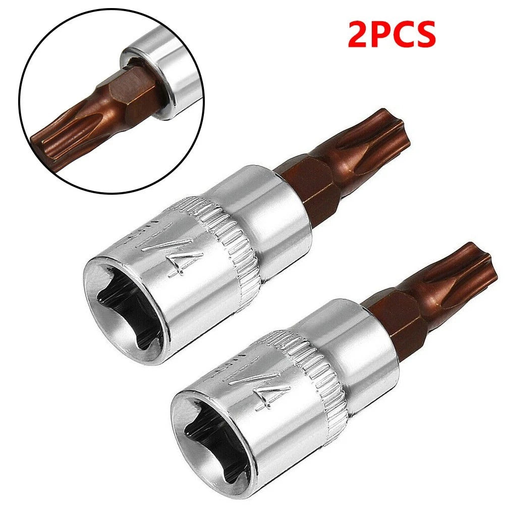 2Pcs T30 Torx Bit Socket for 1/4 Inch Drive Tools