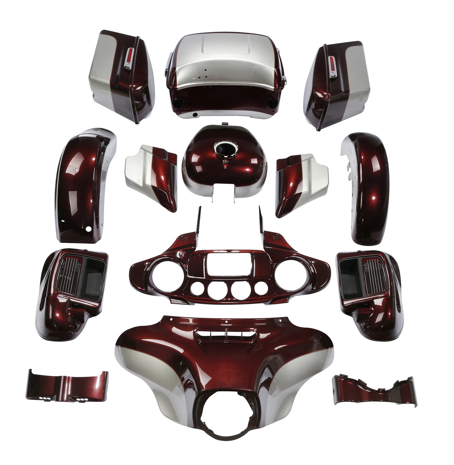 Fairings Bodywork for Electra Glide (2014–2023) Twisted Cherry/Silver Fortune