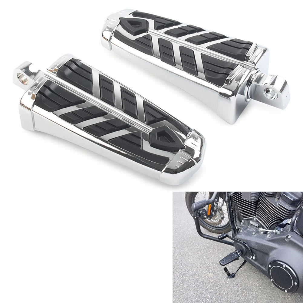 2X Male Mount-style Foot Pegs for Harley Davidson 10mm Chrome
