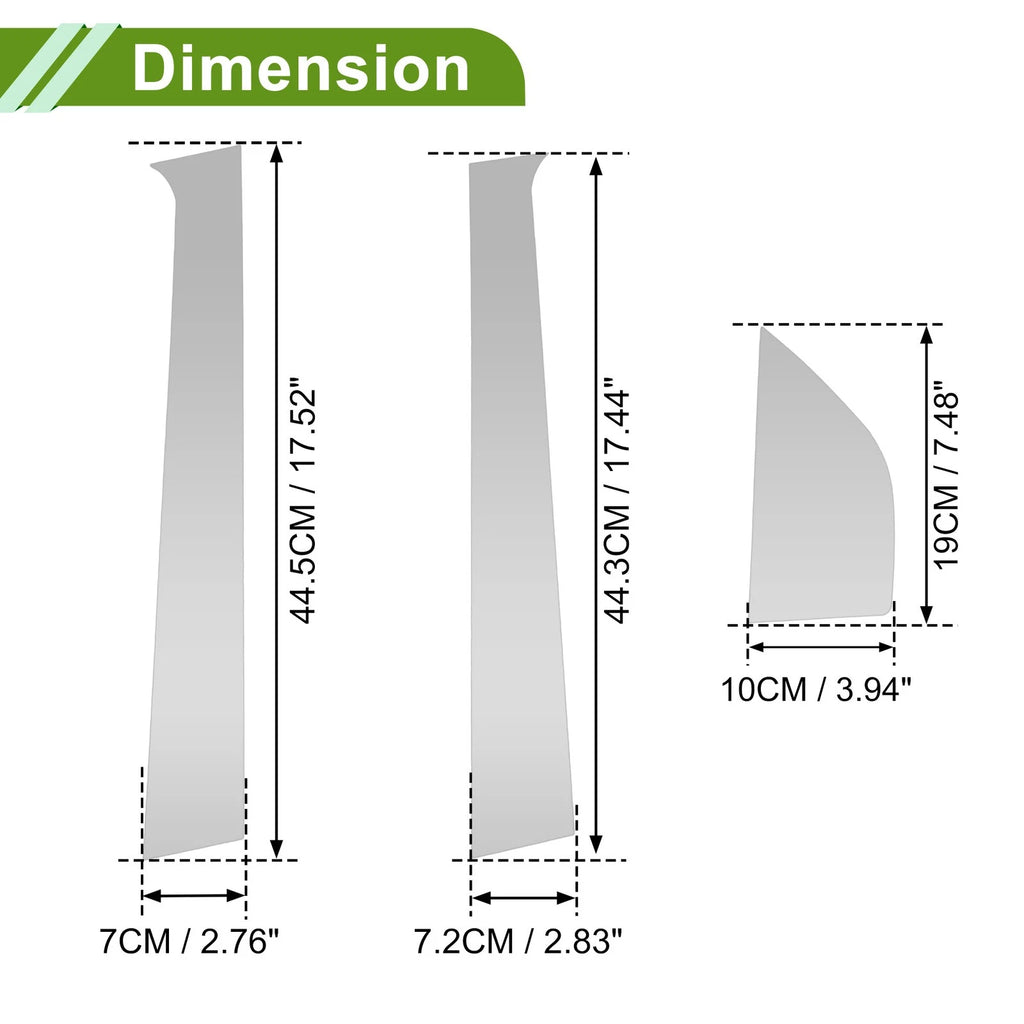 Pillar Window Trim Kit for Chevy Aveo 2002–2006 Silver Tone (6-Pc)