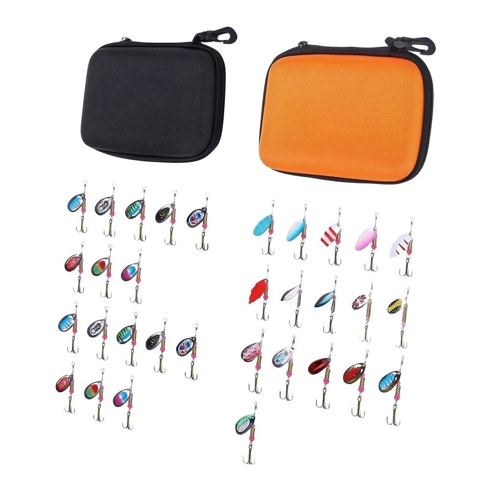 32PCS Rotating Lure Kit for Spinnerbait Composite Baits EVA Storage Bag