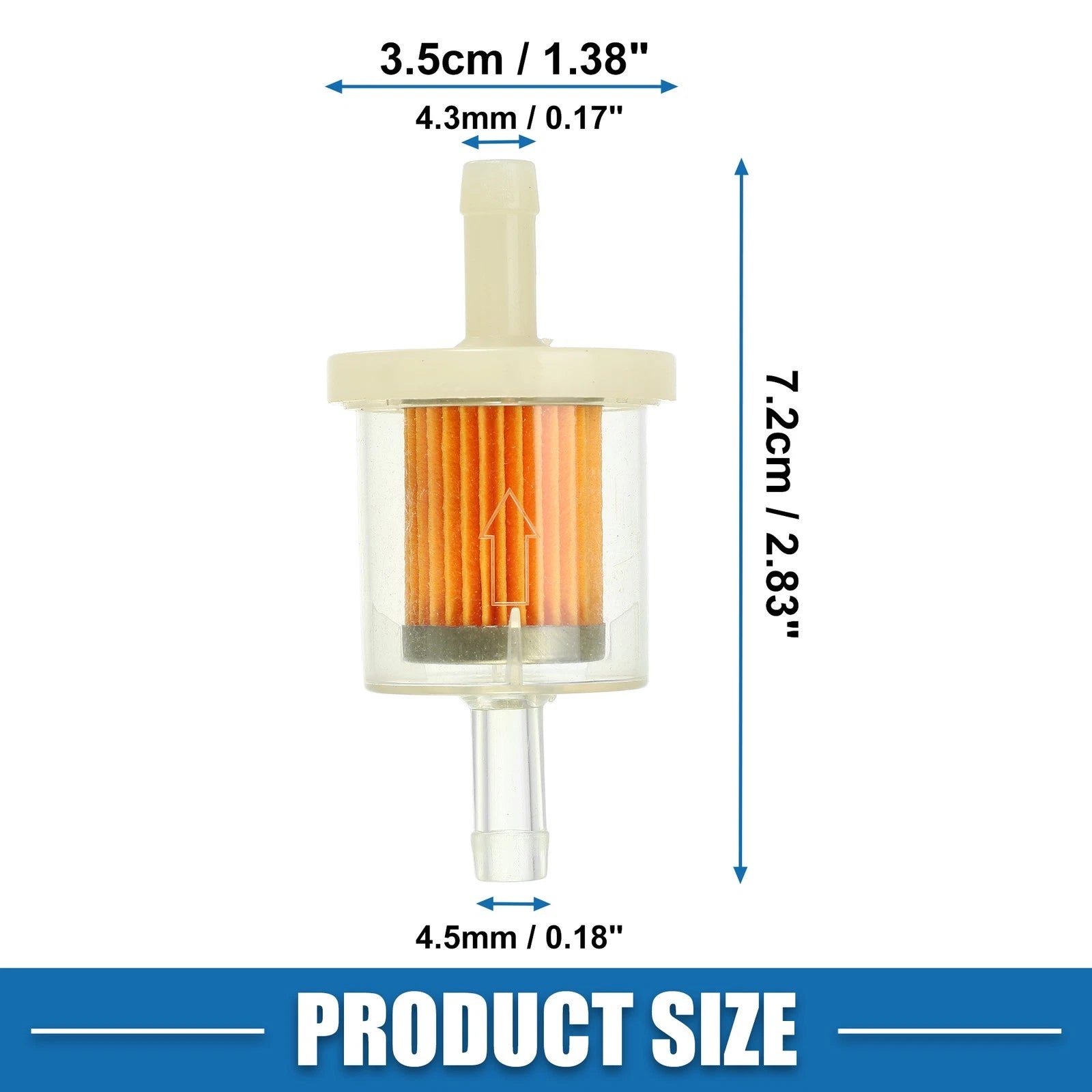 3pcs Inline Fuel Filter 1/4 Inch for Motorcycle ATV (Fits )