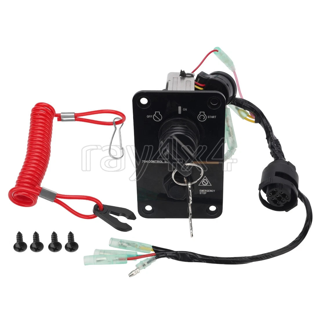 Outboard Single Engine Key Switch Assembly for Yamaha (704-82570-12-00)