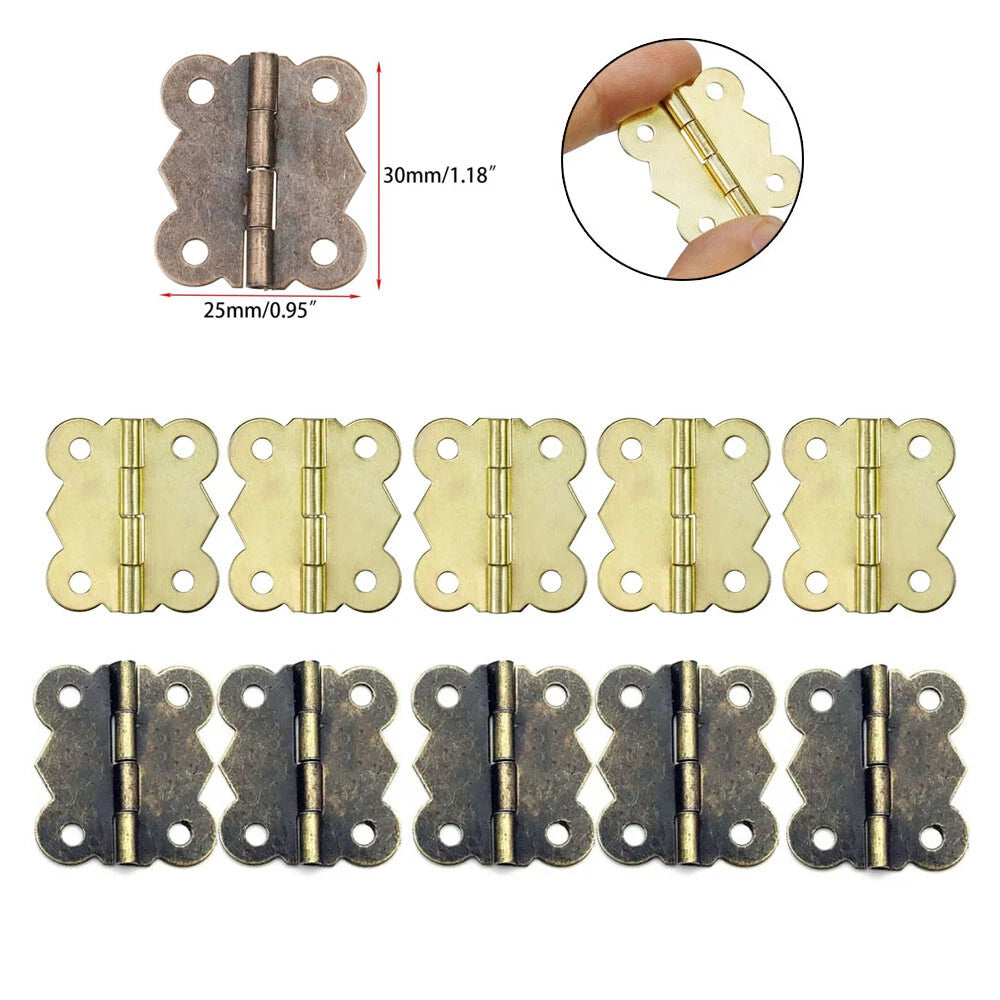 10pcs Hinges with Screws for Jewelry Chest Wine Music Box Dollhouse