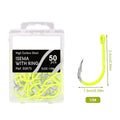 50pcs Barbed Circle Fishing Hooks for Carp (Fluorescent)