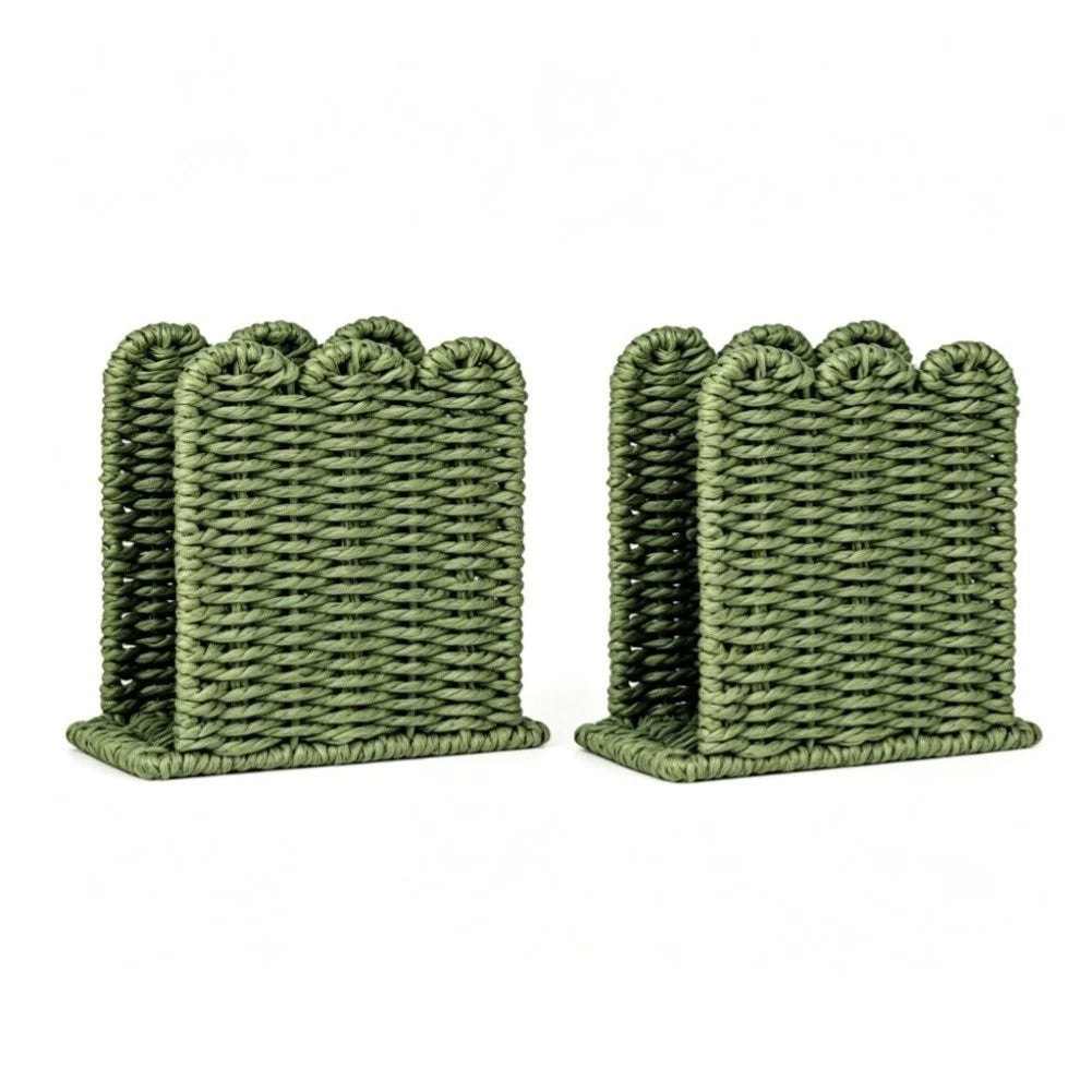 Set of 2 Scalloped Edge Napkin Holders for Dining Room