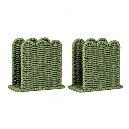 Set of 2 Scalloped Edge Napkin Holders for Dining Room