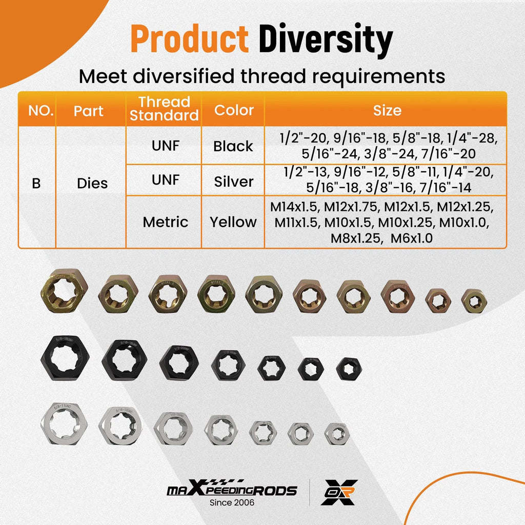 48pc Thread Chaser Kit for Auto Engine Repair (M6-M14 UNC UNF)