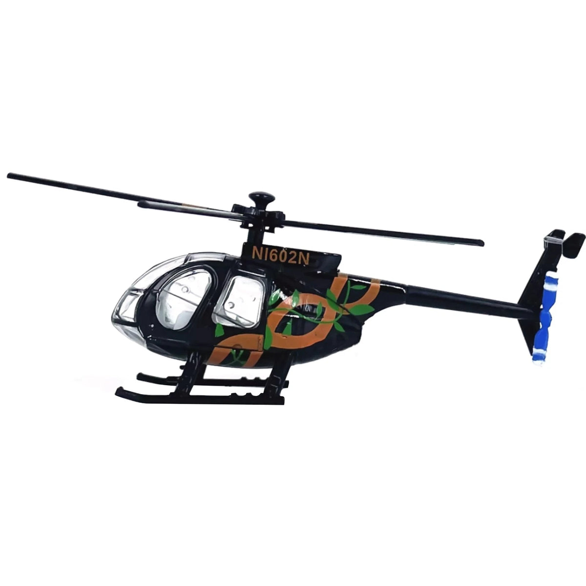 Diecast Alloy MD500 Helicopter Model Display (1/100 Scale)