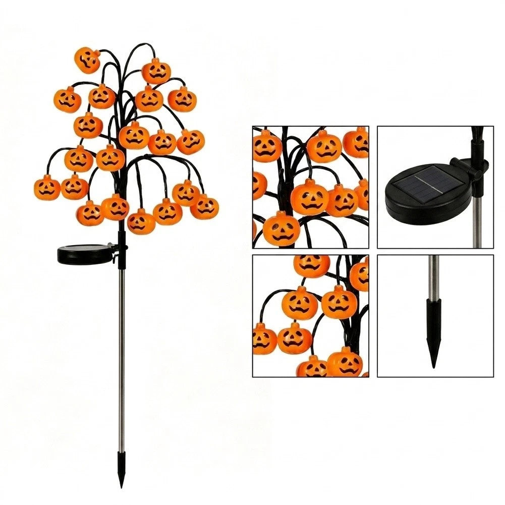 Solar Pumpkin Lights for Halloween Decor (Solar Powered)