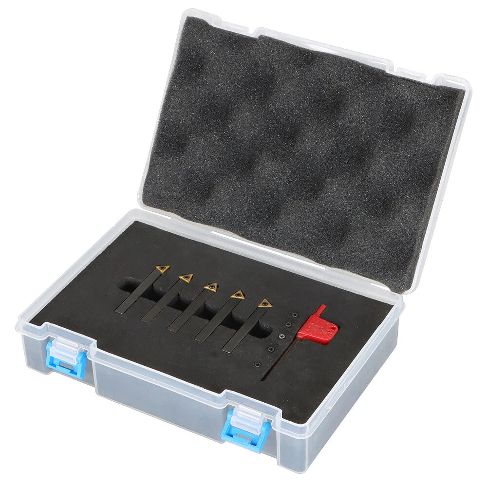 Set of 5 Indexable Turning Tools with TCMT1.8(1.5) Inserts for CNC Machines