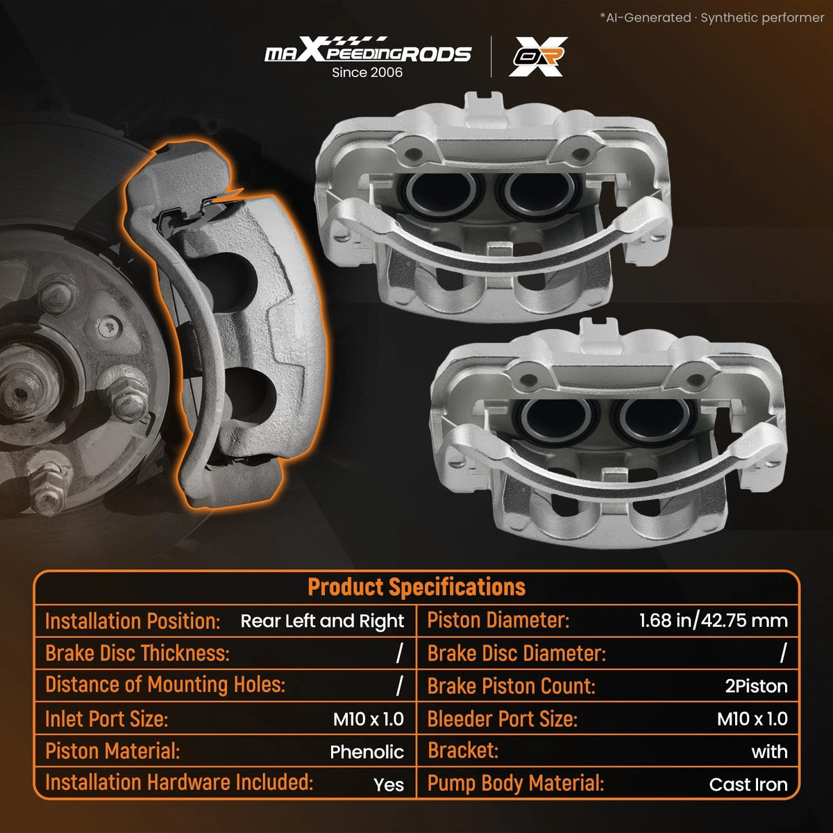 Rear Disc Brake Calipers Set for Nissan Frontier D21 (1987–1997) 19B1672