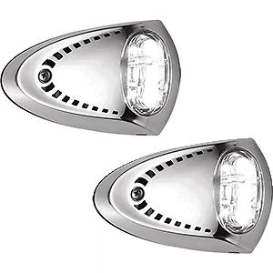 LED Docking Lights for Attwood (6522SS7) - Stainless Steel - White - Pair