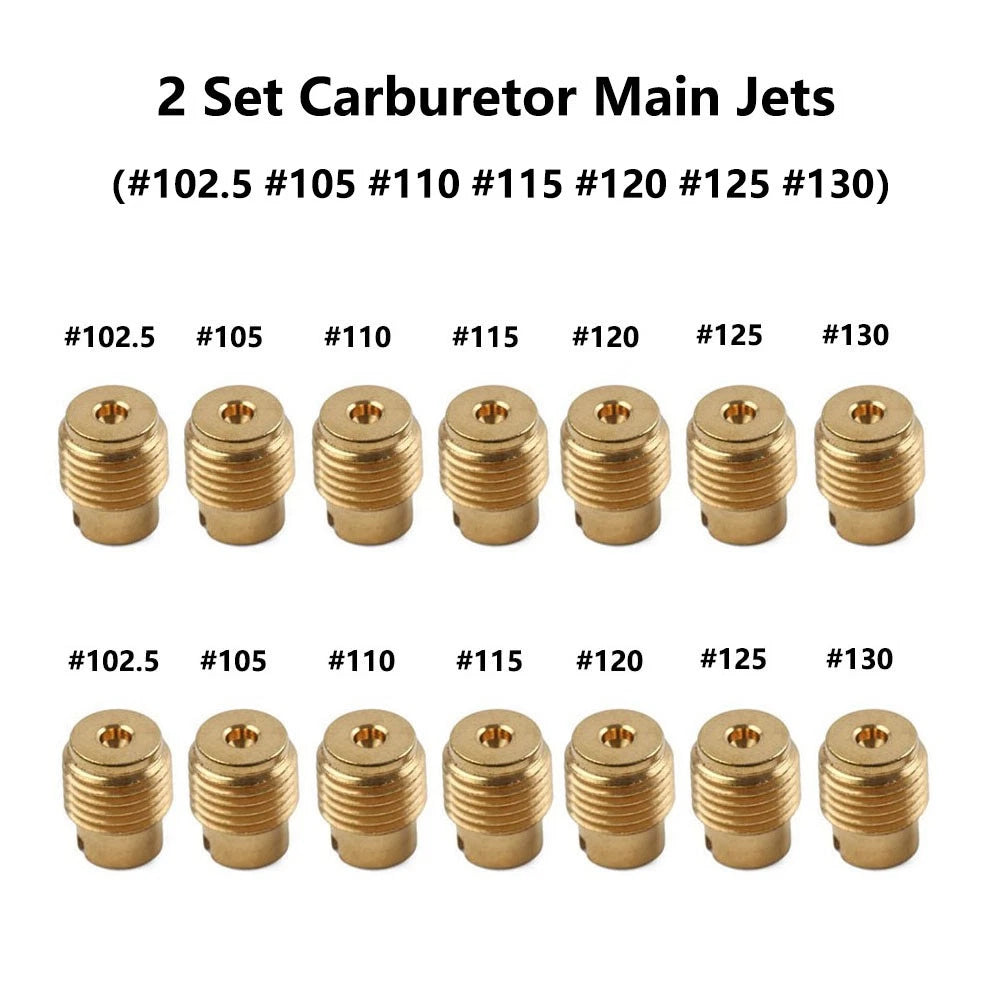 14pcs Carb Main Jets Set for Honda GX160 GX200 #102.5-#130