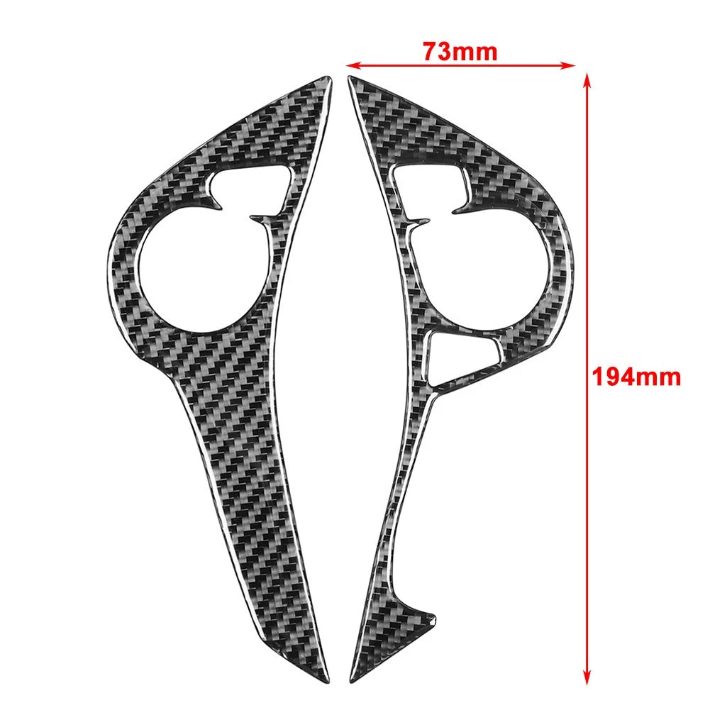 2X Carbon Fiber Inner Steering Wheel Button Cover for Honda Accord (2013–2017)