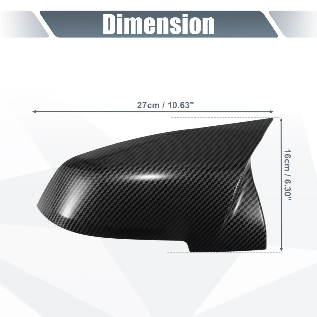 Rearview Mirror Cover Cap Carbon Fiber Pattern for BMW X1 2016–2022