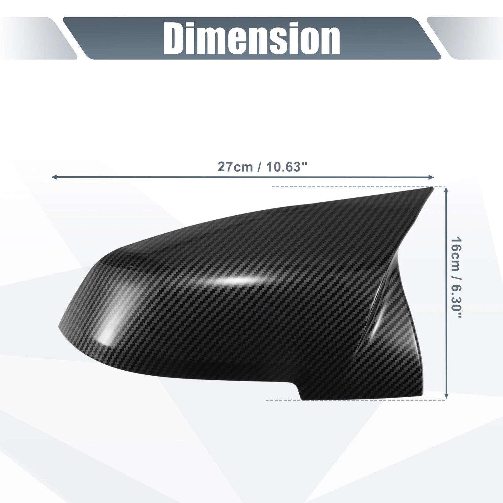 Rearview Mirror Cover Cap Carbon Fiber Pattern for BMW X1 2016–2022