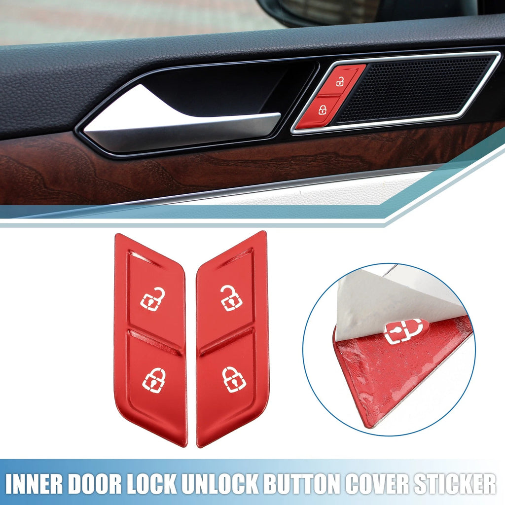 2 Piece Inner Door Lock Unlock Button Cover for Volkswagen (2005–2015)