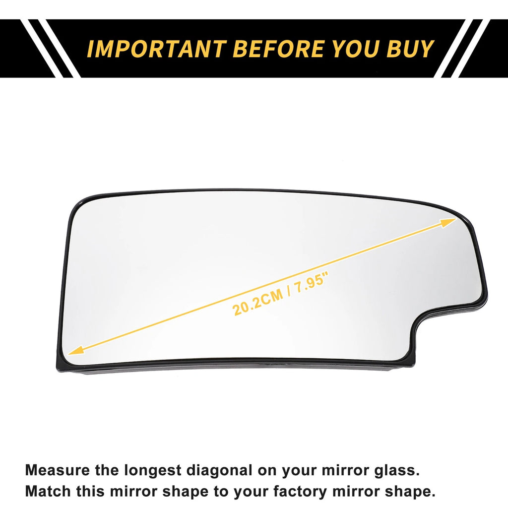 Heated Left Side Mirror Glass Replacement for Chevrolet Silverado 2500 3500 HD (2011–2024)