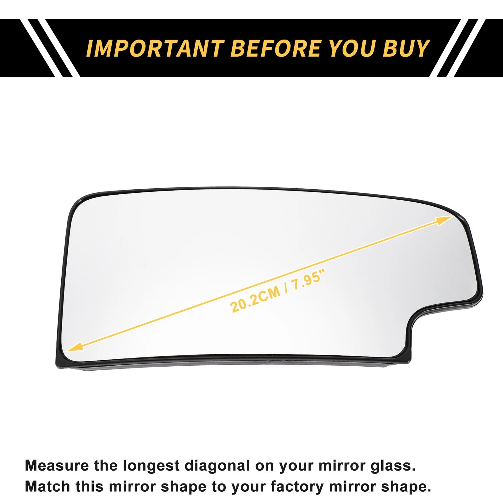 Heated Left Side Mirror Glass Replacement for Chevrolet Silverado 2500 3500 HD (2011–2024)