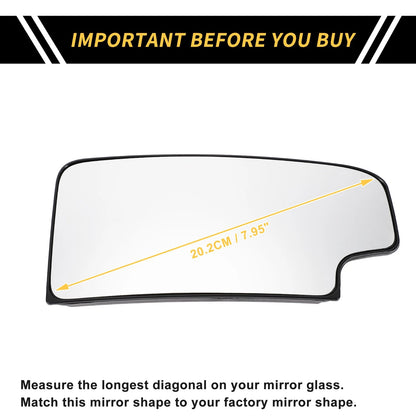 Heated Left Side Mirror Glass Replacement for Chevrolet Silverado 2500 3500 HD (2011–2024)