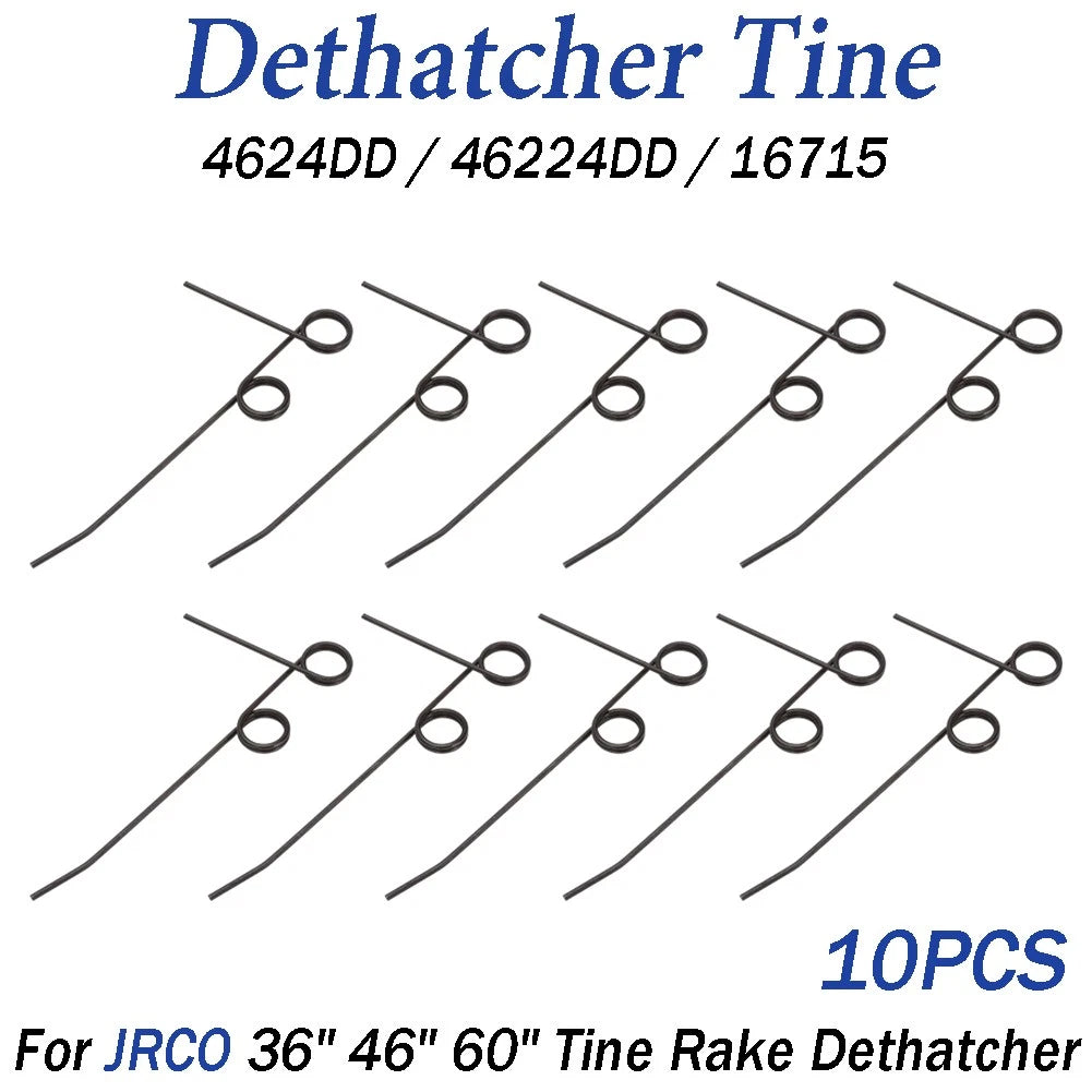10pk Dethatcher Tines for JRCO Double Loop 36" 46" 60" (46224DD, 4624DD)