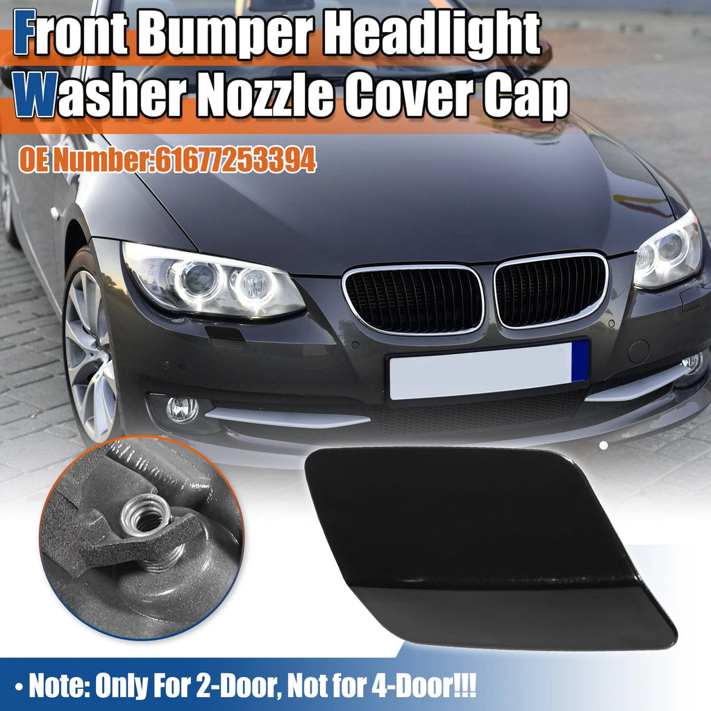 Right Side Front Bumper Washer Nozzle Cover for BMW E92 E93 (2011–2013) Black