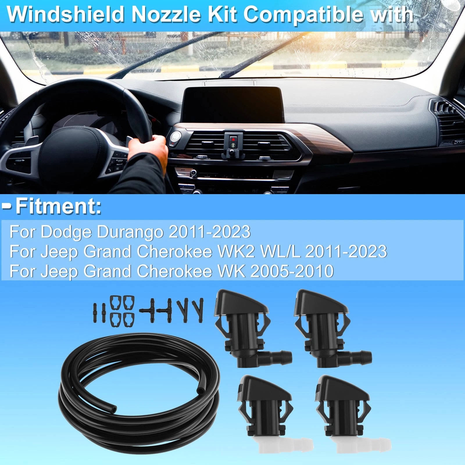 Windshield Washer Nozzle Kit for Dodge Durango (2011–2023) 68260443AA
