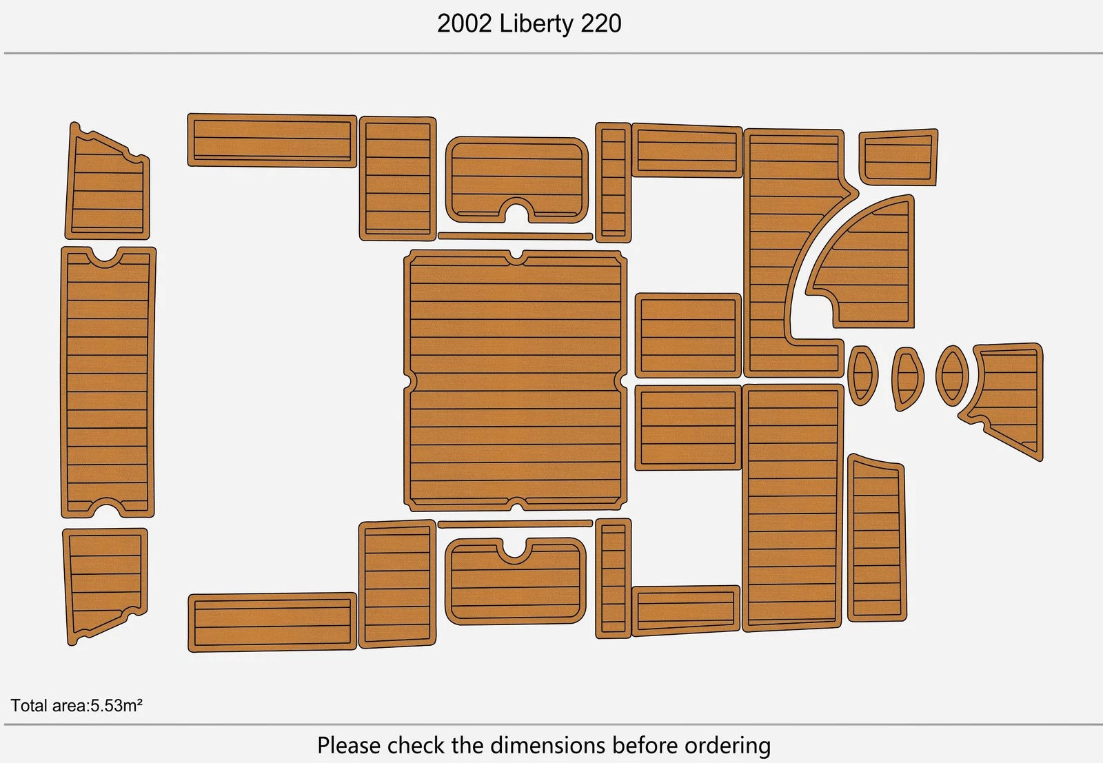 EVA Foam Teak Deck Pad for Liberty 220 Swim Platform (2002)