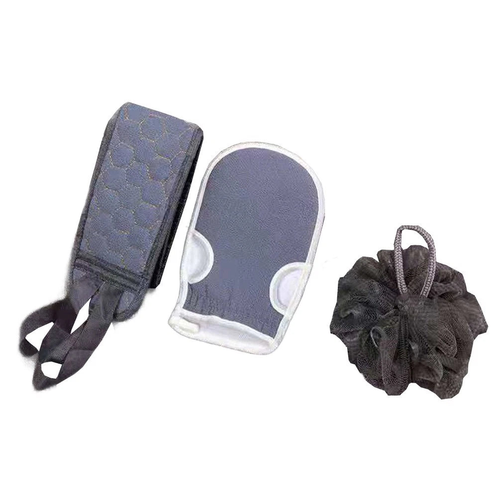 3Pcs Exfoliating Scrub Sponge Set for Shower and Back Massager