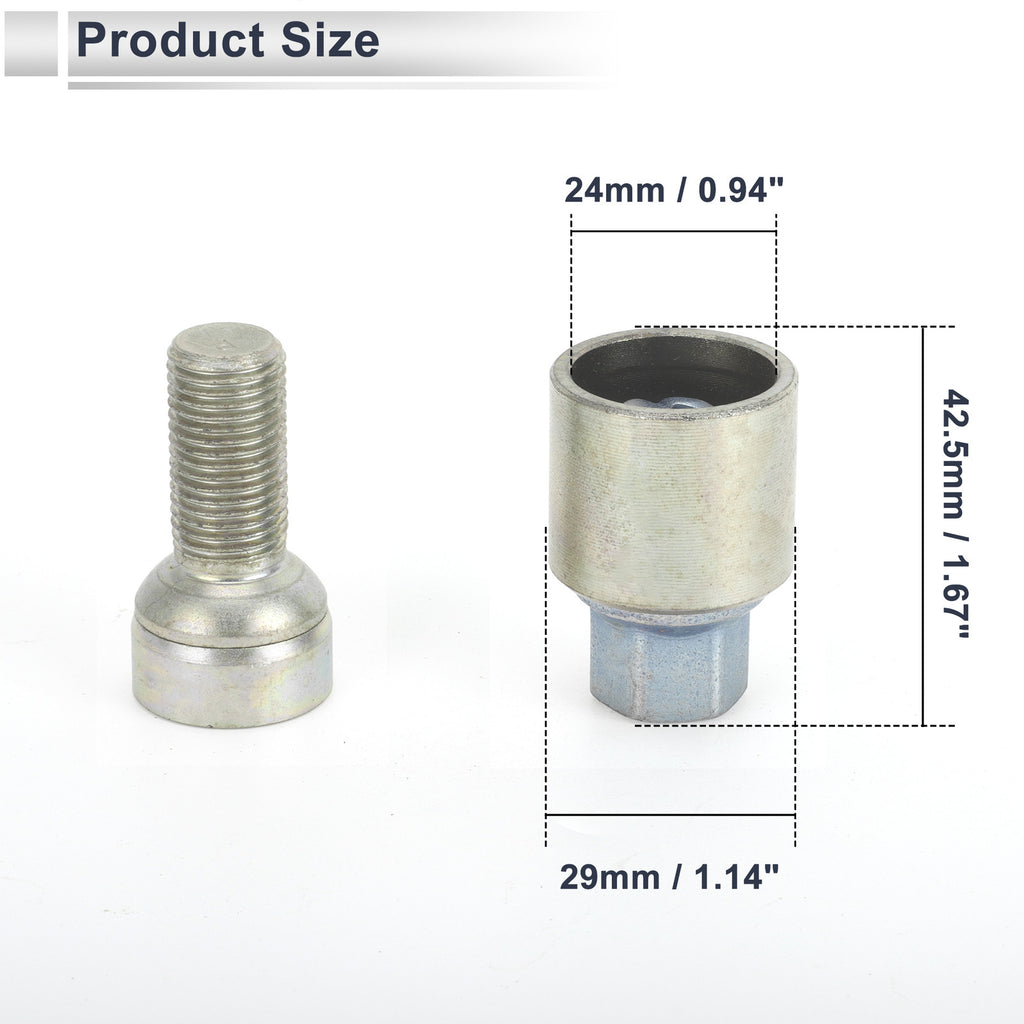 Wheel Lock Lugnut Kit for Audi A4L A5 with Key Socket and Bolt Removal Tool (2009–2018)