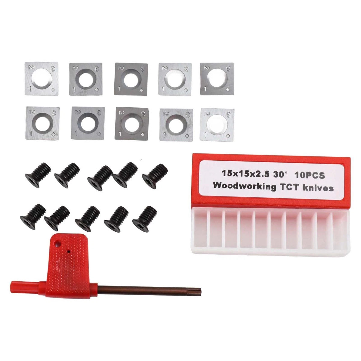 15x15x2 5mm Square Carbide Lathe Inserts with 30 Degree Bevel for Woodworking