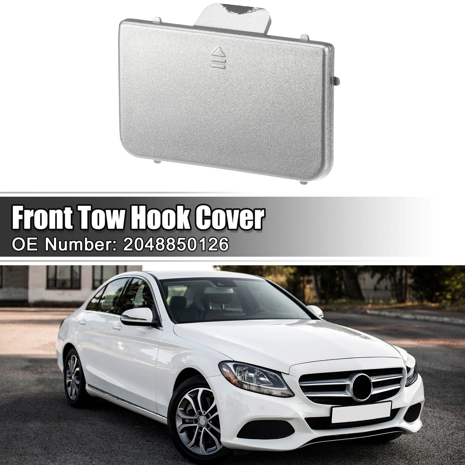 Front Bumper Tow Hook Eye Hole Cover for Mercedes-Benz C-Class (2008–2021)