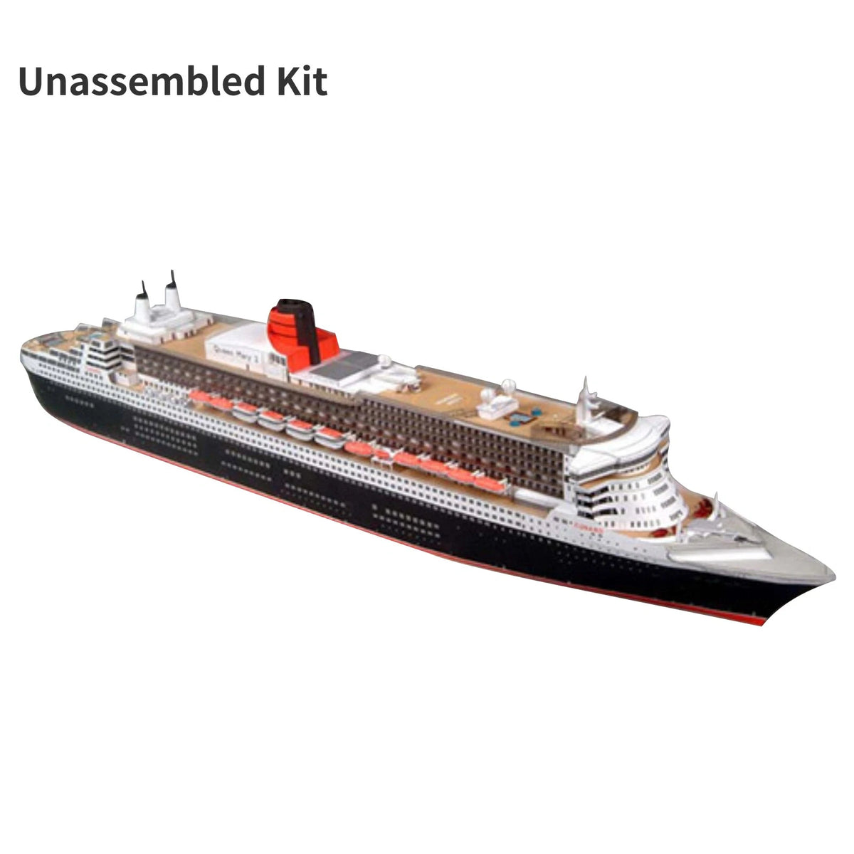 3D Paper Boat Model Kit for Queen Mary II Cruise Liner (1:400 Scale)