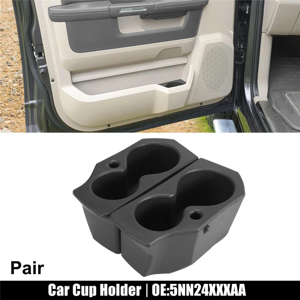 1 Pair Door Panel Cup Holder for Dodge Ram 1500 2500 3500 (2009–2018) 5NN24XXXAA